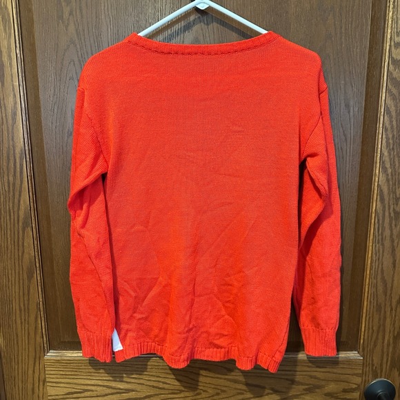 Red Reindeer Pom Pom Ugly Christmas Sweater Womens Size Medium - Picture 2 of 3